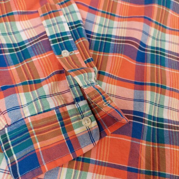 Ralph Lauren Shirt Mens XL Tartan Plaid Flesh Pony‎ Classic Button Down Oxford - Picture 6 of 10
